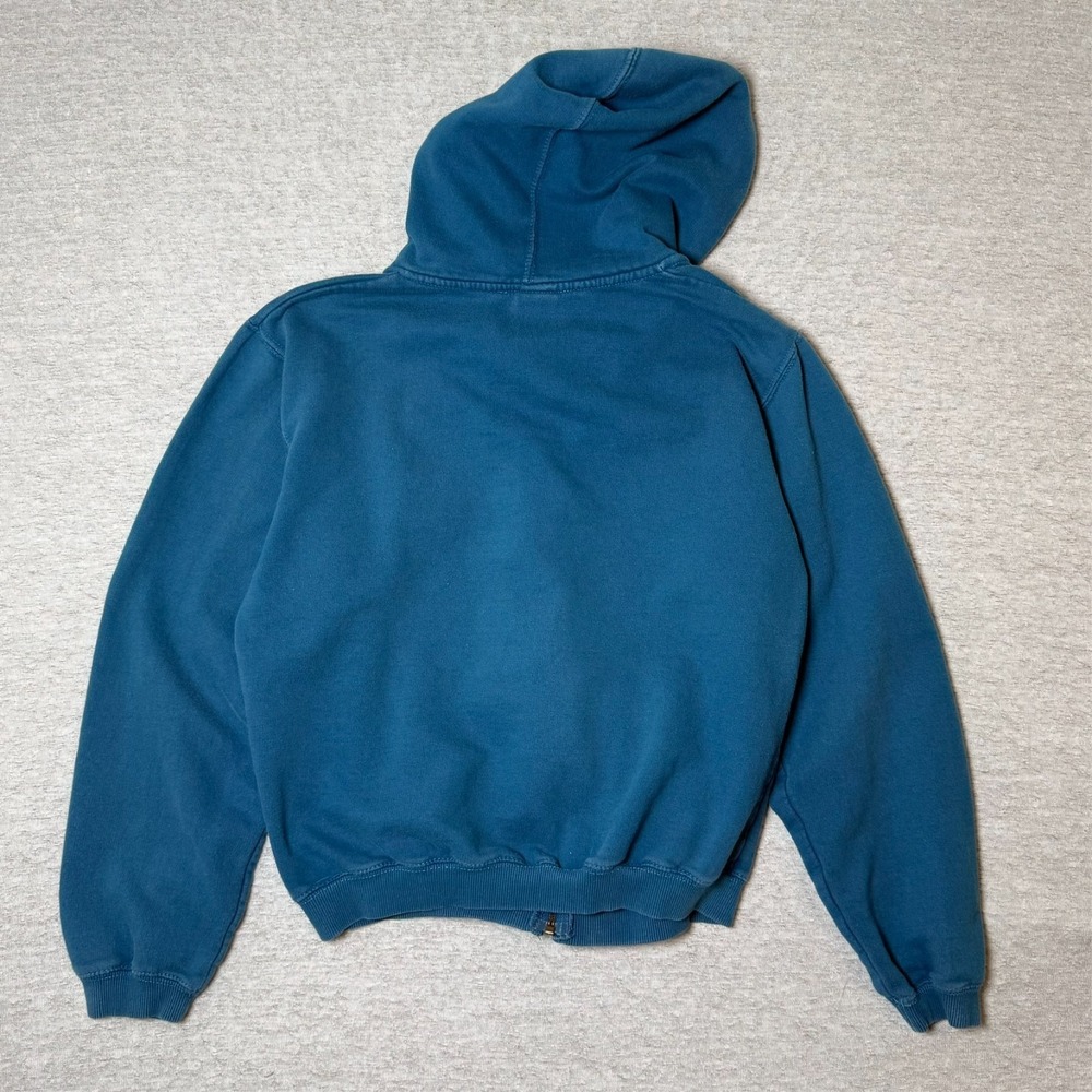 Vintage Womens Hoodie Zip Up Medium Blue Distressed Space Needle Seattle WA - Picture 7 of 10